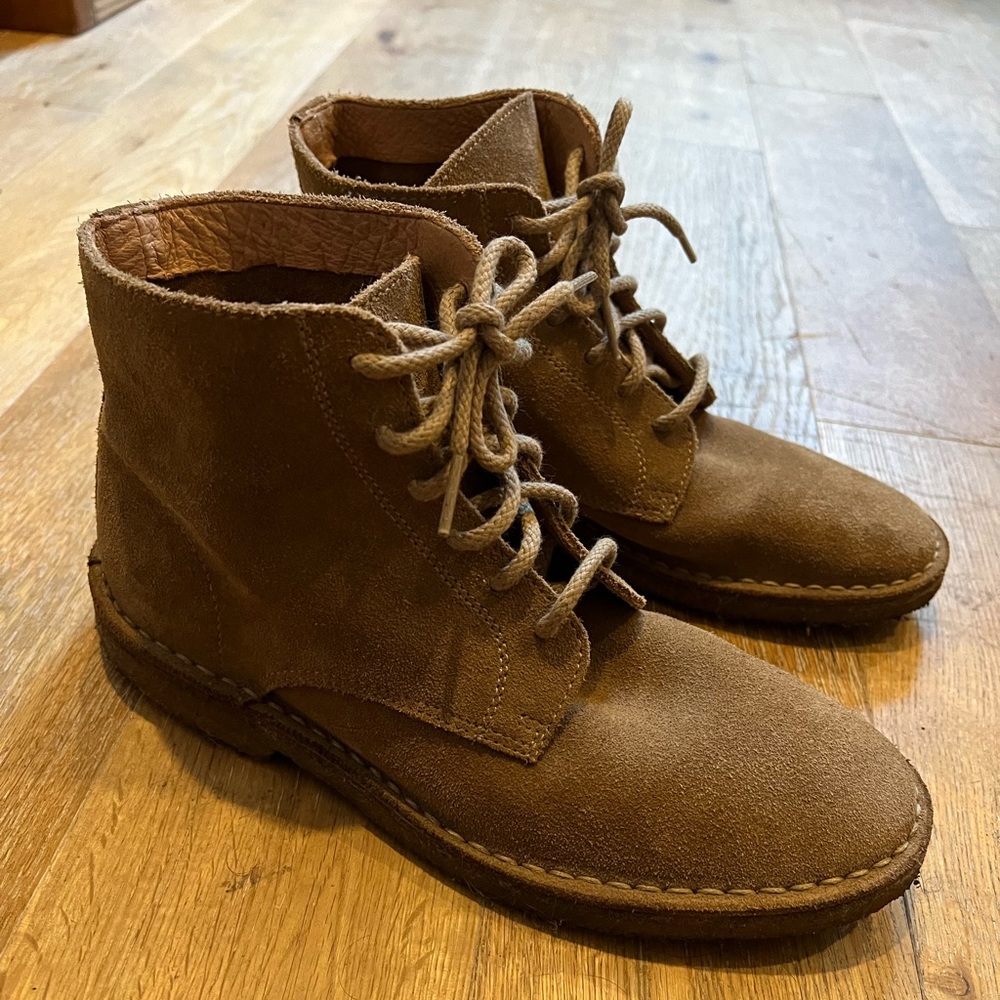 Macalister J. Crew tall tan suede desert boot